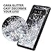 Caka Glitter Case for Galaxy Note 8 Case for Girls Women Liquid Luxury Fashion Sparkle Bling Flowing Floating Quicksand Girly Soft TPU Black Case for Samsung Galaxy Note 8 (Silver)
