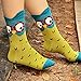 YSense Cute Animal Socks for Women 5 Pairs, Funny Dog Socks and Cool 100% Cotton Art Painting Cat Socks Women