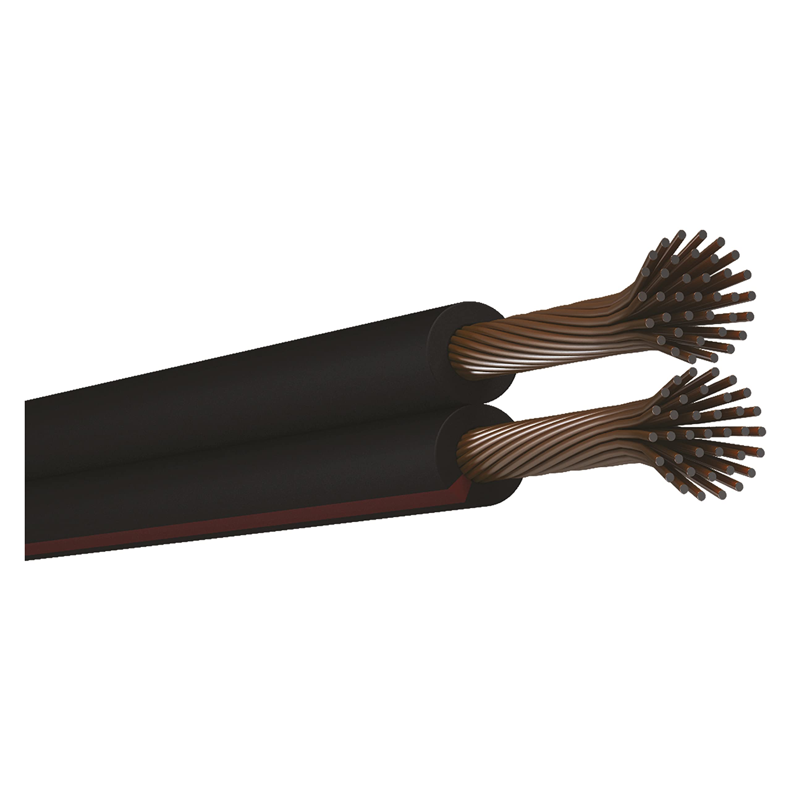 EMOS S8293 Copper Cable 2 x 1.5 mm², 100 Metres CCA Low Voltage Twin Wire Cable, Black with Polarity Marked