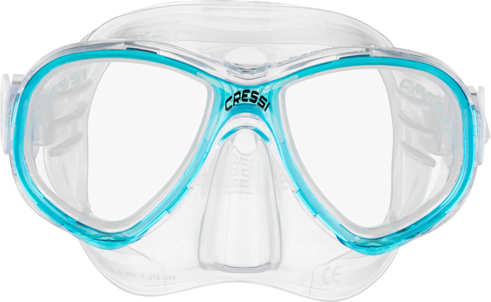 Cressi Perla Jr Snorkelling & Apnea Maske, Transparent/Aquamarin, Einheitsgröße, Junior Unisex