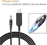 URAQT 5V to 12V USB DC Hollow Plug Cable for Router Vacuum Camera Monitor 1M view 2