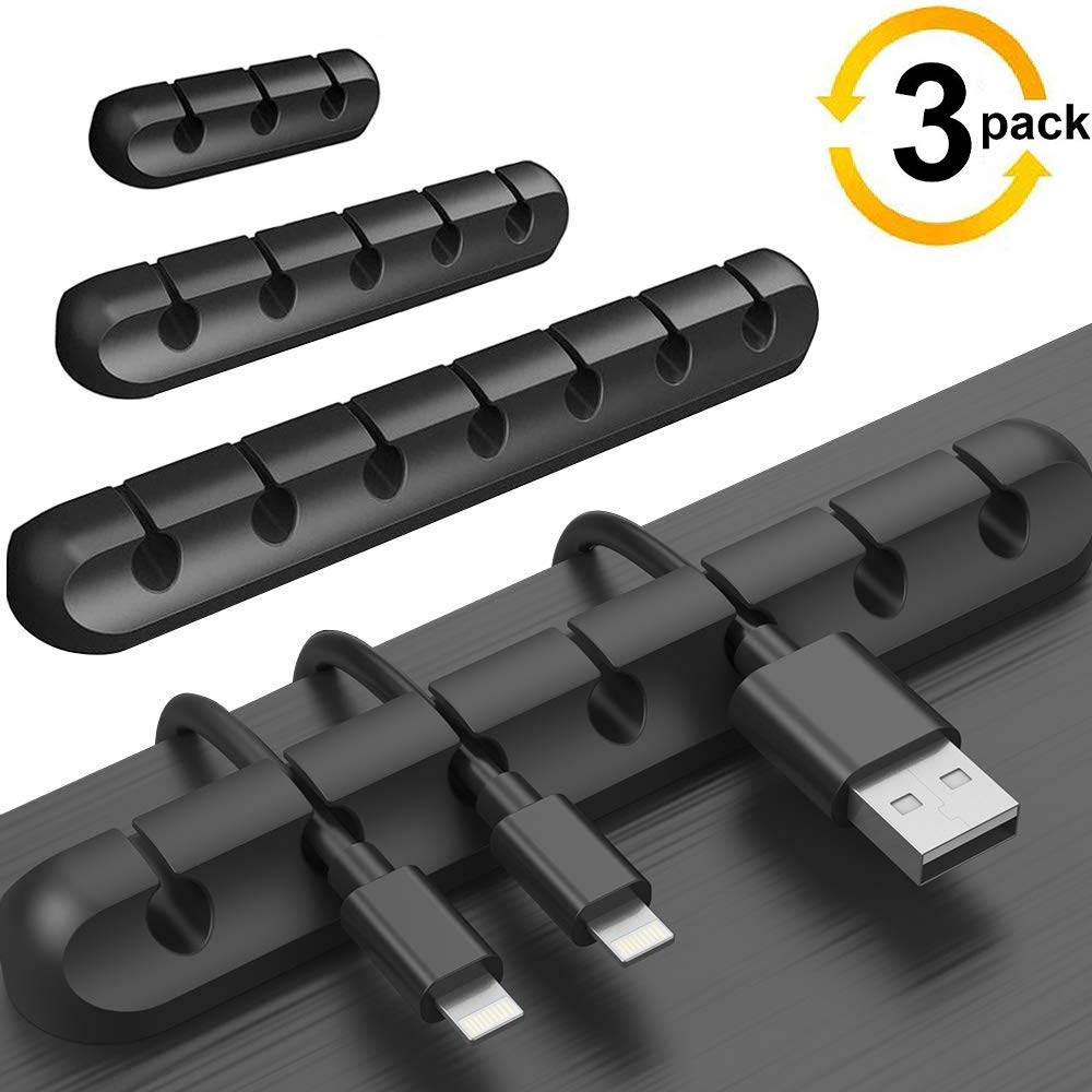 Cable Clips, Cable Management Clips, 3 Pack Silicone Adhesive Wire Cable Holder, Cable Cord Cable Clips, Cable Management Clips, 3 Pack Silicone Adhesive Wire Cable Holder, Cable Cord