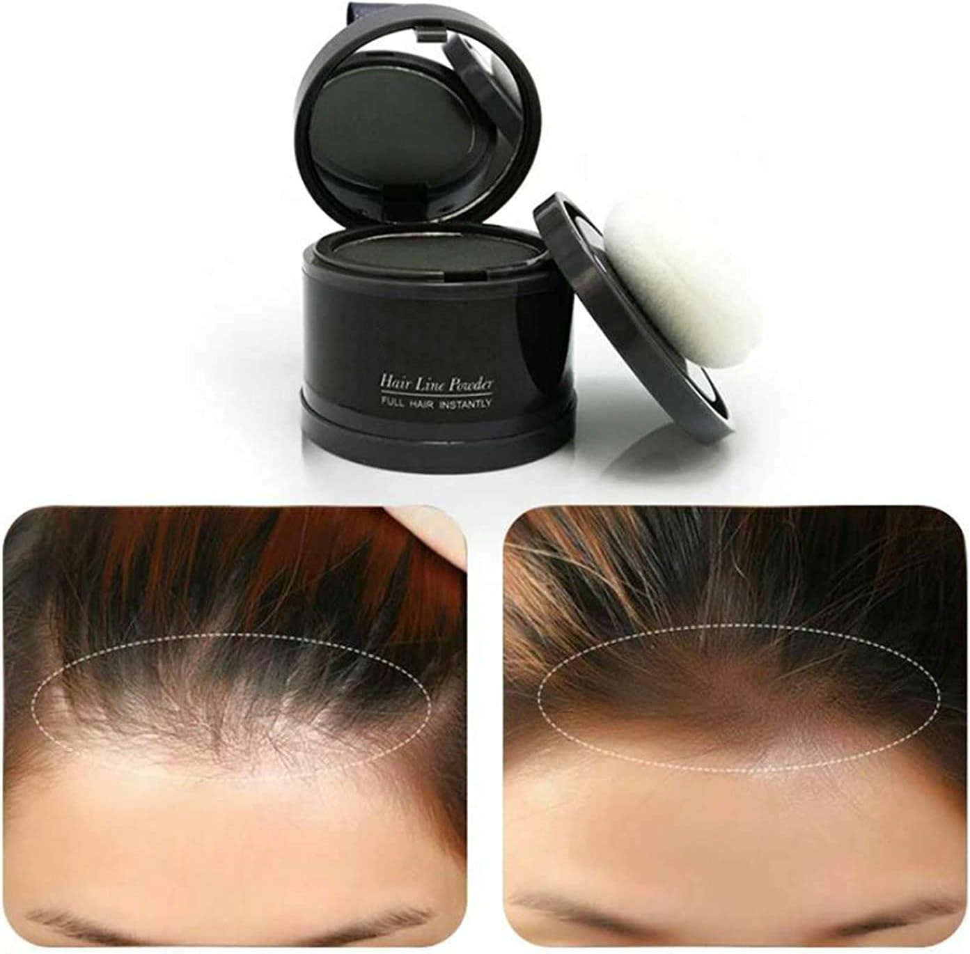Instant Volumizing Cover Up Powder,Hair Confiance Powder, Root Concealer Root Touch Up Hair Loss Concealer to Cover Up Roots with Puff Touch (Brown)