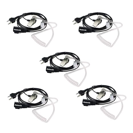 Retevis Funkgeräte Headset 2 Pin Covert akustische Rohr Ohrhörer Security Kopfhörer Kompatibel mit Walkie Talkie Midland G6 G