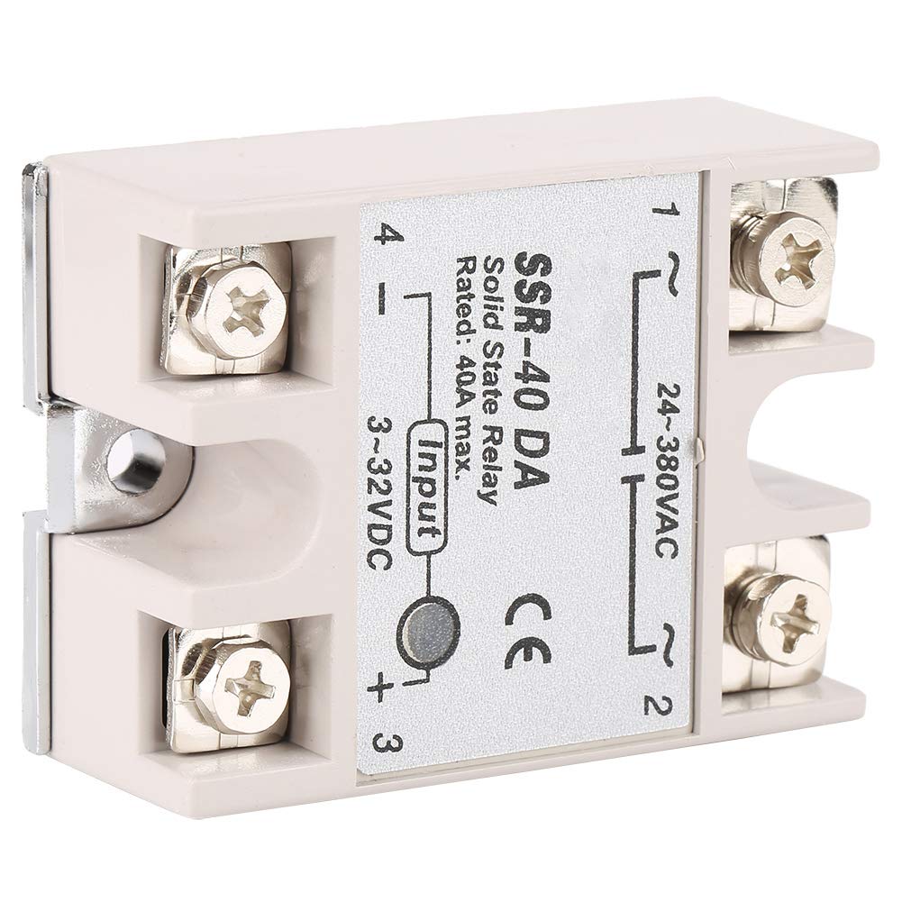 Hilitand DC-AC Single Phase Solid State Relay, SSR-40DA 40A Input Voltage 3-32V DC Output Voltage 24-380V AC