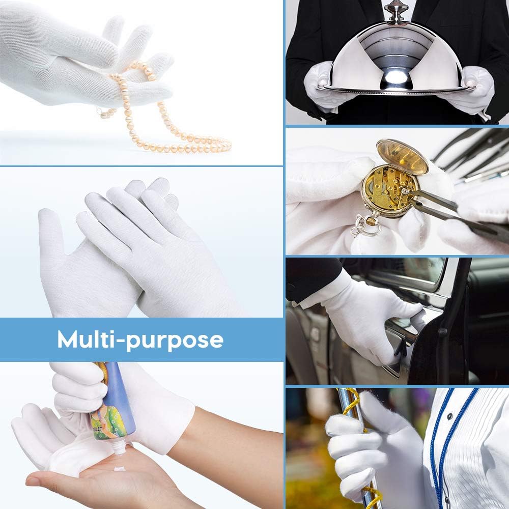 Rovtop White Gloves,12 Pairs Gloves for Dry Hands Eczema Hand Moisturizing, Sleeping Hand Mask Lotion Gloves: Home Improvement