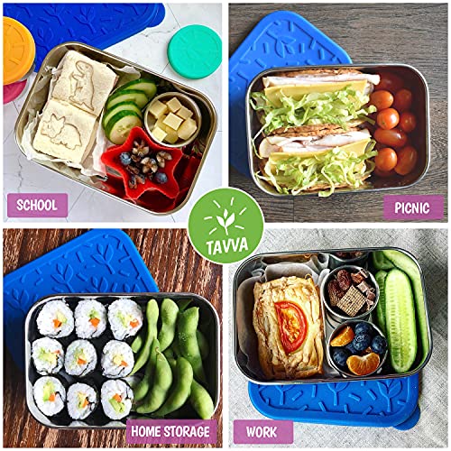 TAVVA Stainless Steel Lunch Containers for Kids Adults Women Plastic Free Snack Containers for