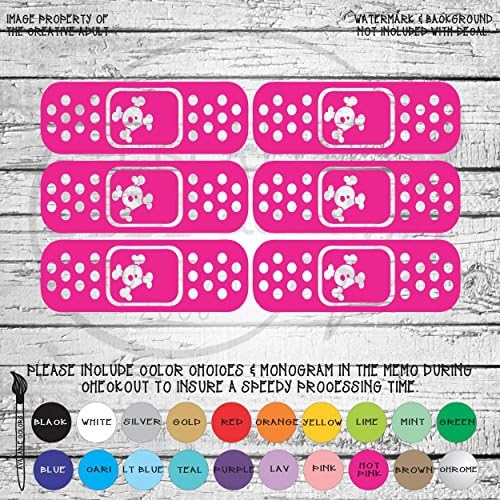 Skull & Crossbones Bandaid Set of 6 - Roller Derby Vinyl Decal Sticker