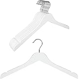 TOPIA HANGER Wooden Shirt Hanger , Beech Wood Clothes Hanger 0.28 inch Thick with Flat Design and Smooth Notches,Lightweight 
