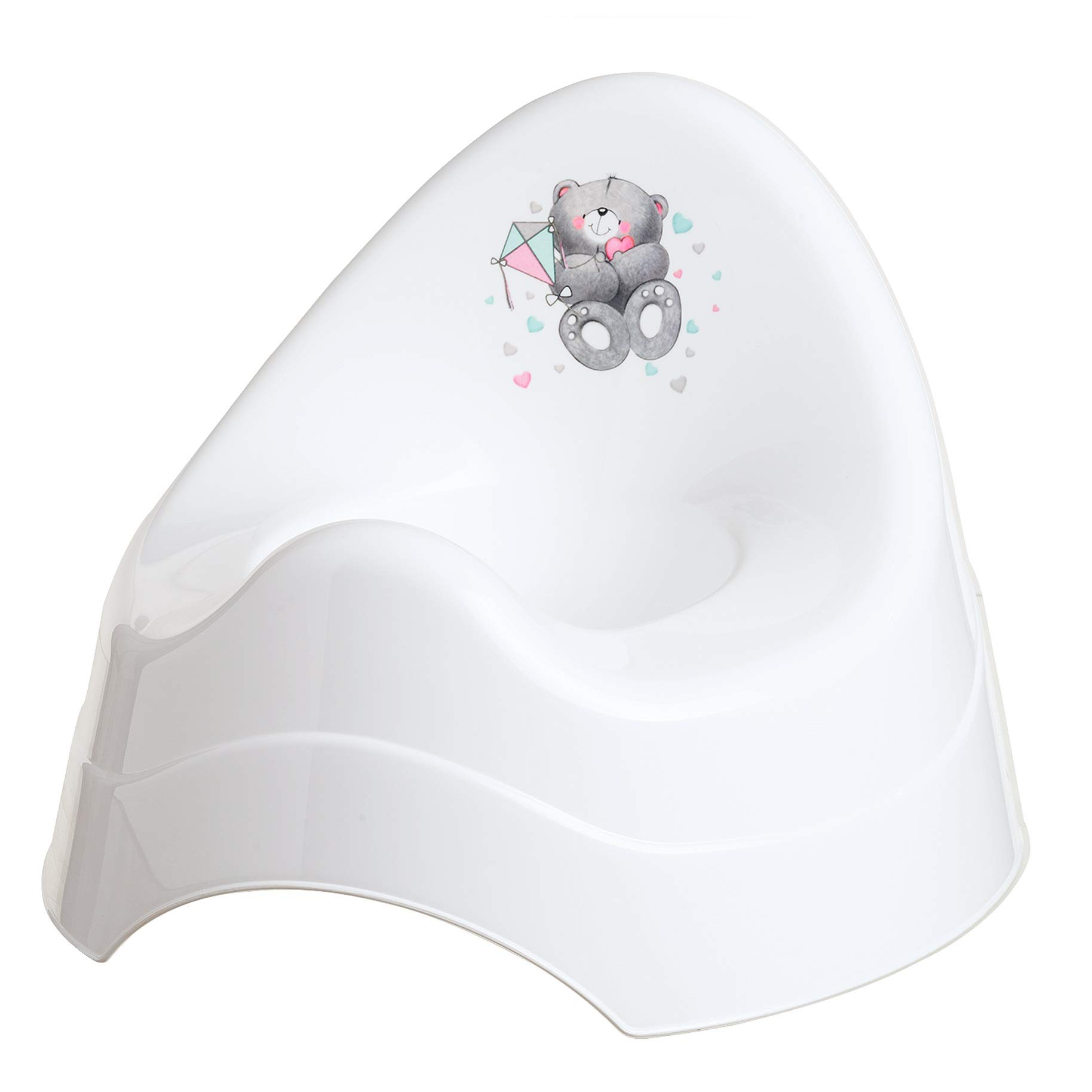 Baby Kids Toddler Plastic Potty Toilet Seat Chair Trainer Training Seat Feet for Boys and Girls Bears White