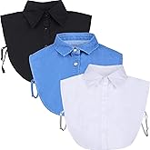 SATINIOR 3 Pieces Fake Collar Women Detachable Dickey Blouse Half Shirts Collar