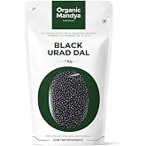 Organic Mandya Black Lentils (Black Urad Dal), Gluten-Free, USDA Organic, Non-GMO, &ndash; Quick-Cooking Indian Pantry Staple &amp; All Natural, Pure, Vegan, 23g Plant Protein &amp; 12g Fiber per 100g,2.2 lb