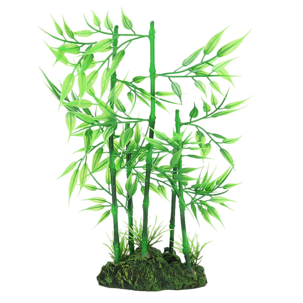 GOTOTOP Aquarium Water Plants Landscape Artificial Simulation Bluestone Bamboo Plastic Resin Fish Tank Decoration Pet Supplies(9.84x4.72x3.15inch)(Bluestone Bamboo)