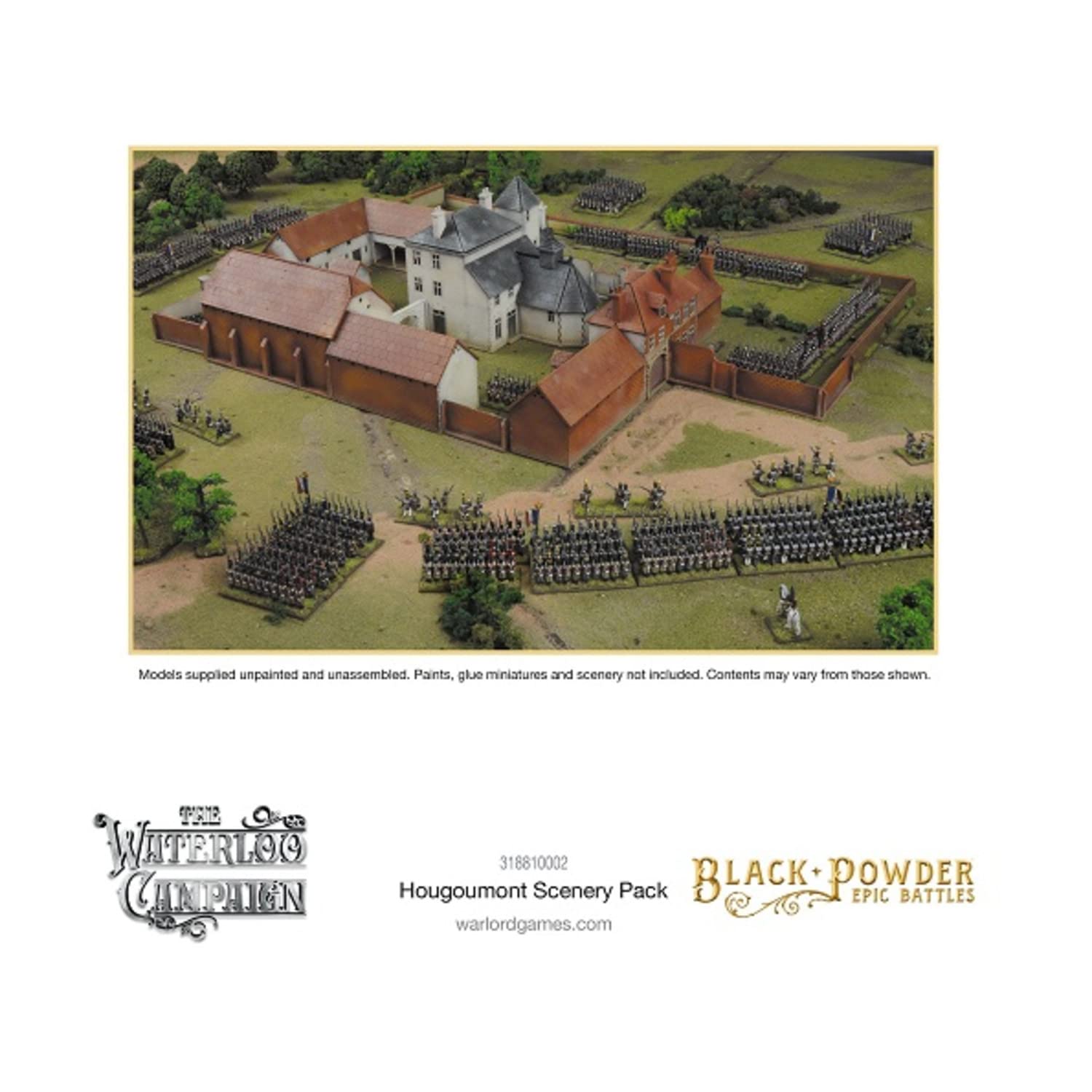 WarLord Black Powder Epic Battles: The Waterloo Campaign Hougoumont Scenery Pack Military Table Top Wargaming Plastic Model Kit 318810002
