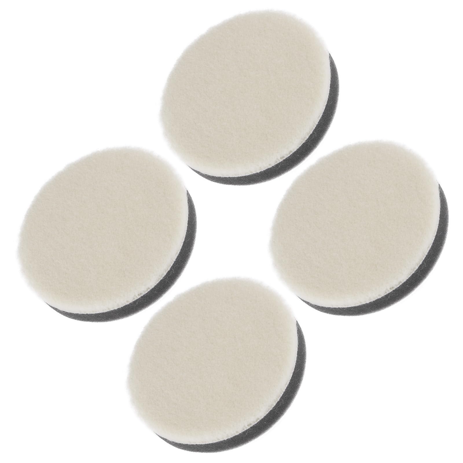 CoCud Wool Felt Sponge Polishing Pad, 3" Diameter, Wool Polishing Pad with a Thickened Sponge Buffing Wheel - (Applications: for Polishing Metal, Wood), 4-Pieces