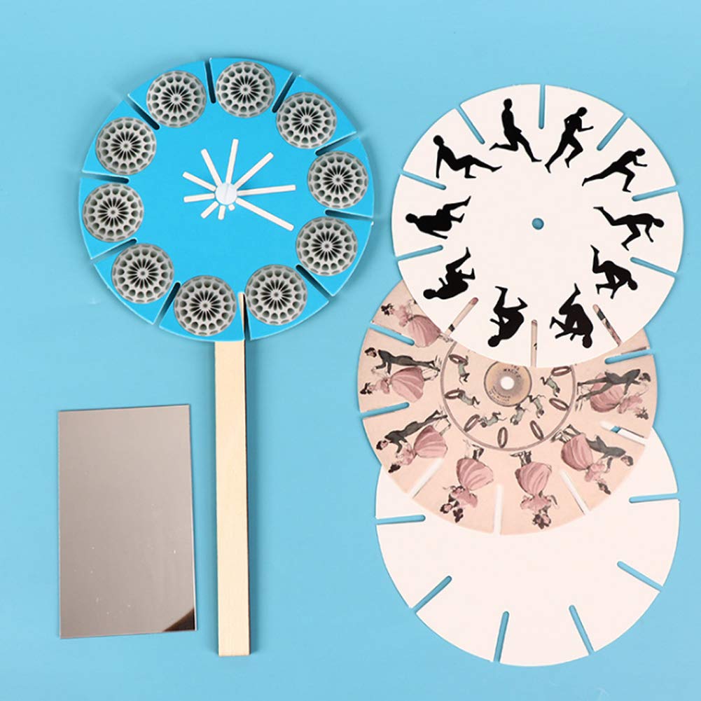 Haofy DIY Assembled Educational Toy, Paper Phenakistoscope Model for Boys and Girls, Parent-Child Interactive Science Learning Tool