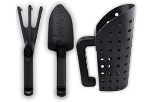 CIPOOH Metal Detector Accessories, Sand Scoop Sand Shovel & Trident Rake Digging Tools for Metal Detecting, Beach Shelling, Sand Sifter at The Beach & More for Kids and Adult (Black)