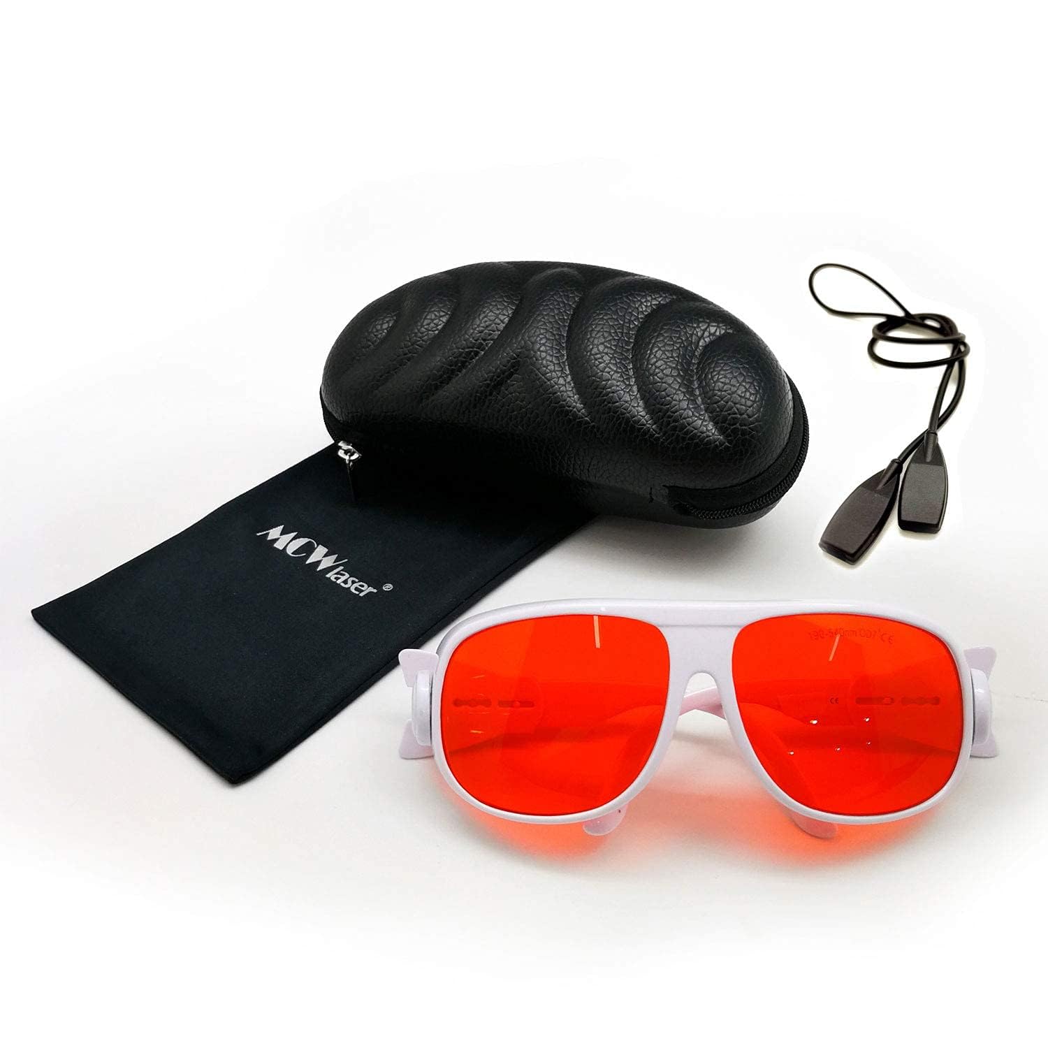 MCWlaser 190-540nm Laser Safety Glasses OD7+ For UV light Violet Blue Green Laser 405nm 445nm 450nm 455nm 532nm Laser Protective Goggles Absorption Type EP-3 Style 1