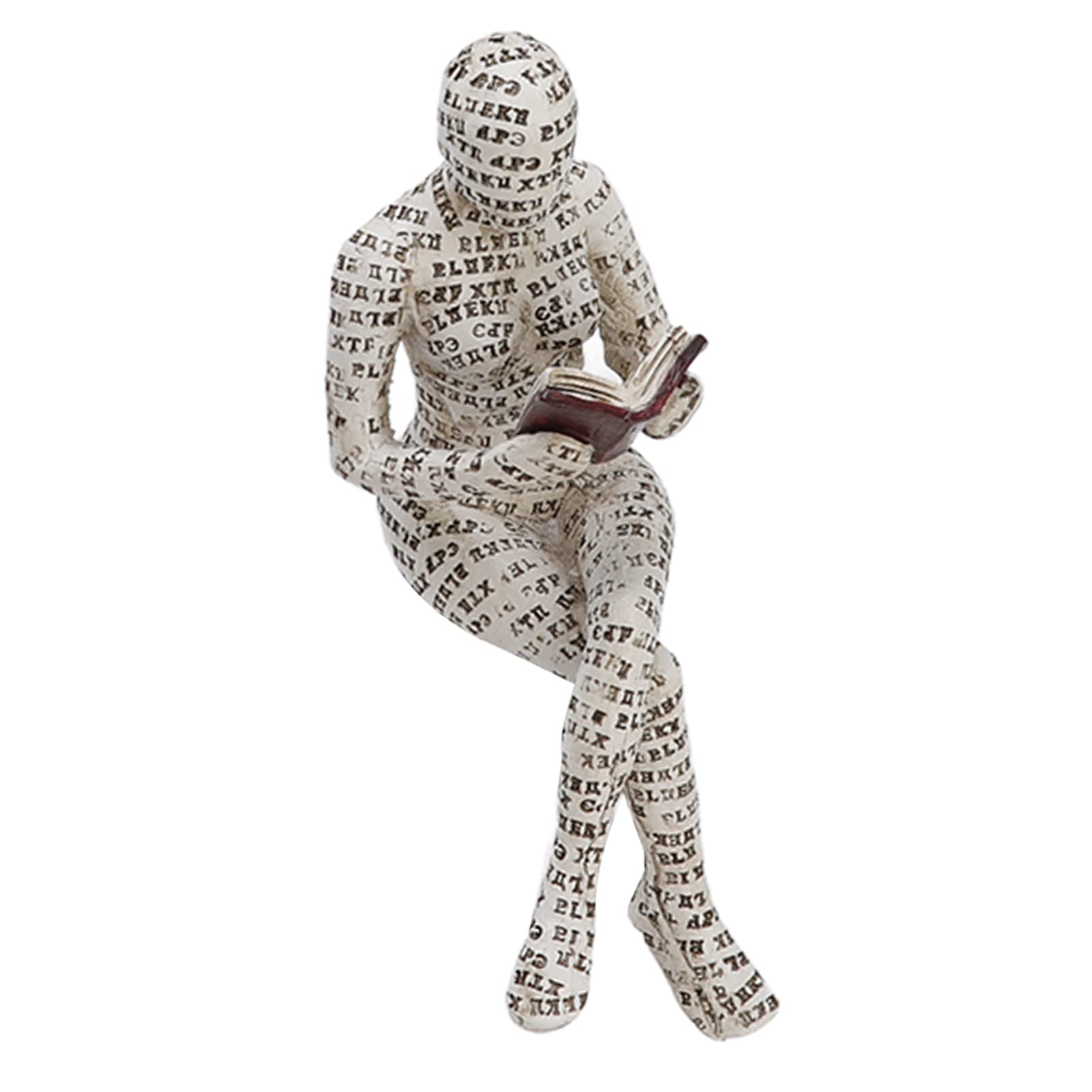 Resin Reading Woman Figurine, Modern Abstract Women Sculpture, Durable Material, Ideal for Home Decoration (F)