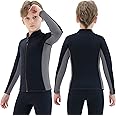 REALON Kids Wetsuit Top Jacket for Boys Girls Toddler Youth, Children's Wet Suit Shirt Neoprene 3mm Long Sleeve Front Zipper Swimsuit for Swimming Surfing Dive Snorkeling Water Sports