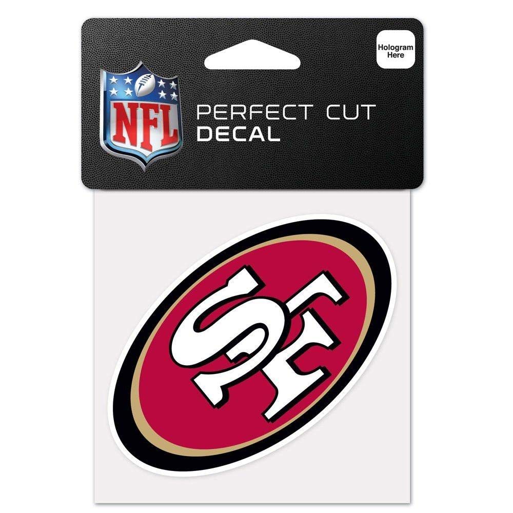 WinCraft NFL San Francisco 49ers 63074011 Perfect Cut Color Decal, 4" x 4", Black