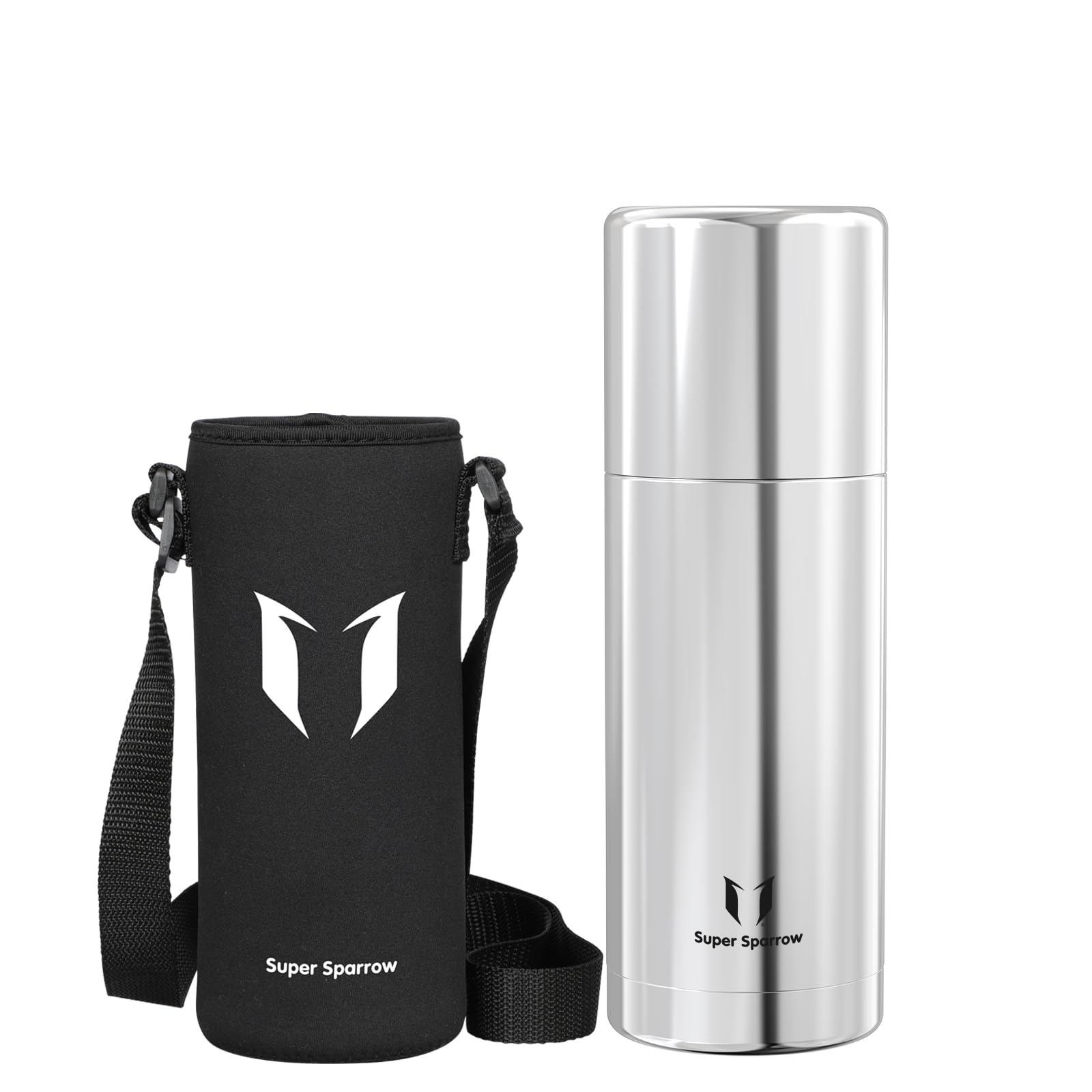 Super Sparrow Flask - 750ml - Wide Mouth Vacuum Insulated Water Bottle - BPA-Free ThermosBottle - Leakproof Lid Doubles as Cup