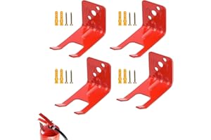 4 Pack Universal Wall Mount Fire Extinguisher Bracket, Fork Style for 5-13 lbs Dry Chemical & Water Extinguishers with Valve 