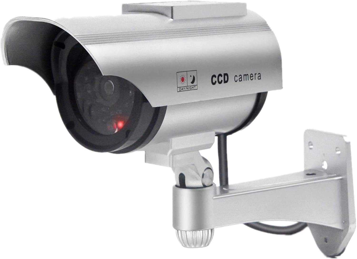 Tech Traders ® TTSSDC SOLAR Power Fake Outdoor Dummy Security Home CCTV Camera LED Light Waterproof [2017-18], Silver