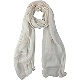 THEHAOTAO Summer Cotton Blend Crinkle Lightweight Soft Long Scarf Shawl Wrap 65 × 30 inch