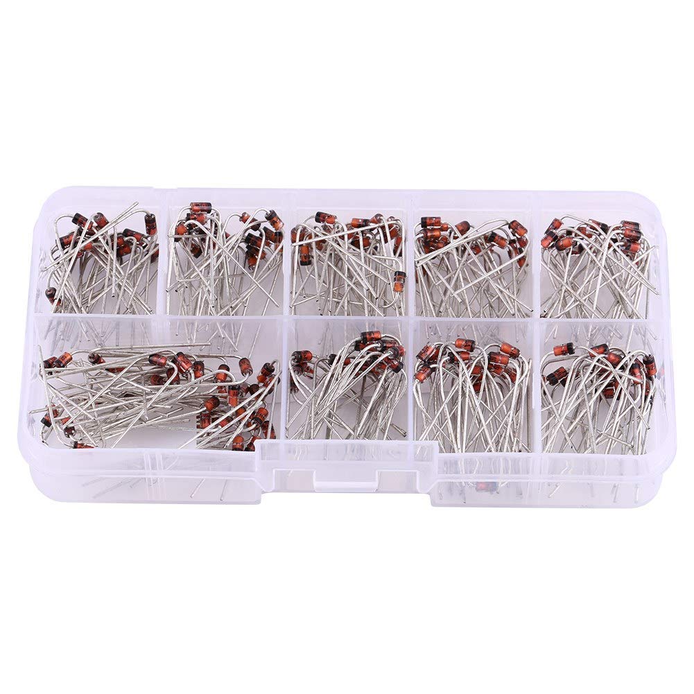 Zener Diodes 200pcs Assortment Kit 1N4738-1N4748 Voltage Regulator Diodes for Electronics Projects & Repairs with Clear Box
