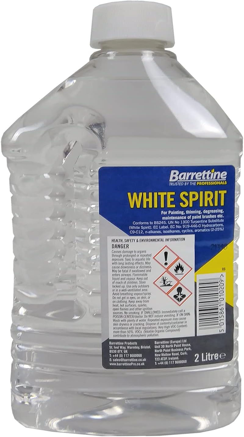 Barrettine White Spirit - 2L Thinner Degreaser Tool Cleaner