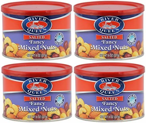 River Queen Salted Fancy Mixed Nuts, 8 Ounce (Pack of 4)