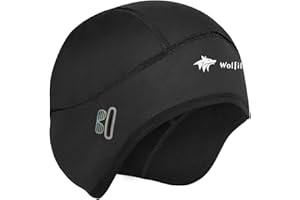 WOLFILIST Skull Cap Helmet Liner for Men Women Hard Hat Liner Winter Cycling Cap Under Helmet Thermal Fleece Beanie