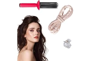 Neuvikter Heatless Curling Rod Headband with Hair Clips and Scrunchie, Hair Brush Styler for Curly Hair, Sleeping Curls Silk Ribbon with Hair Rollers for Long Hair (3Pcs-White)