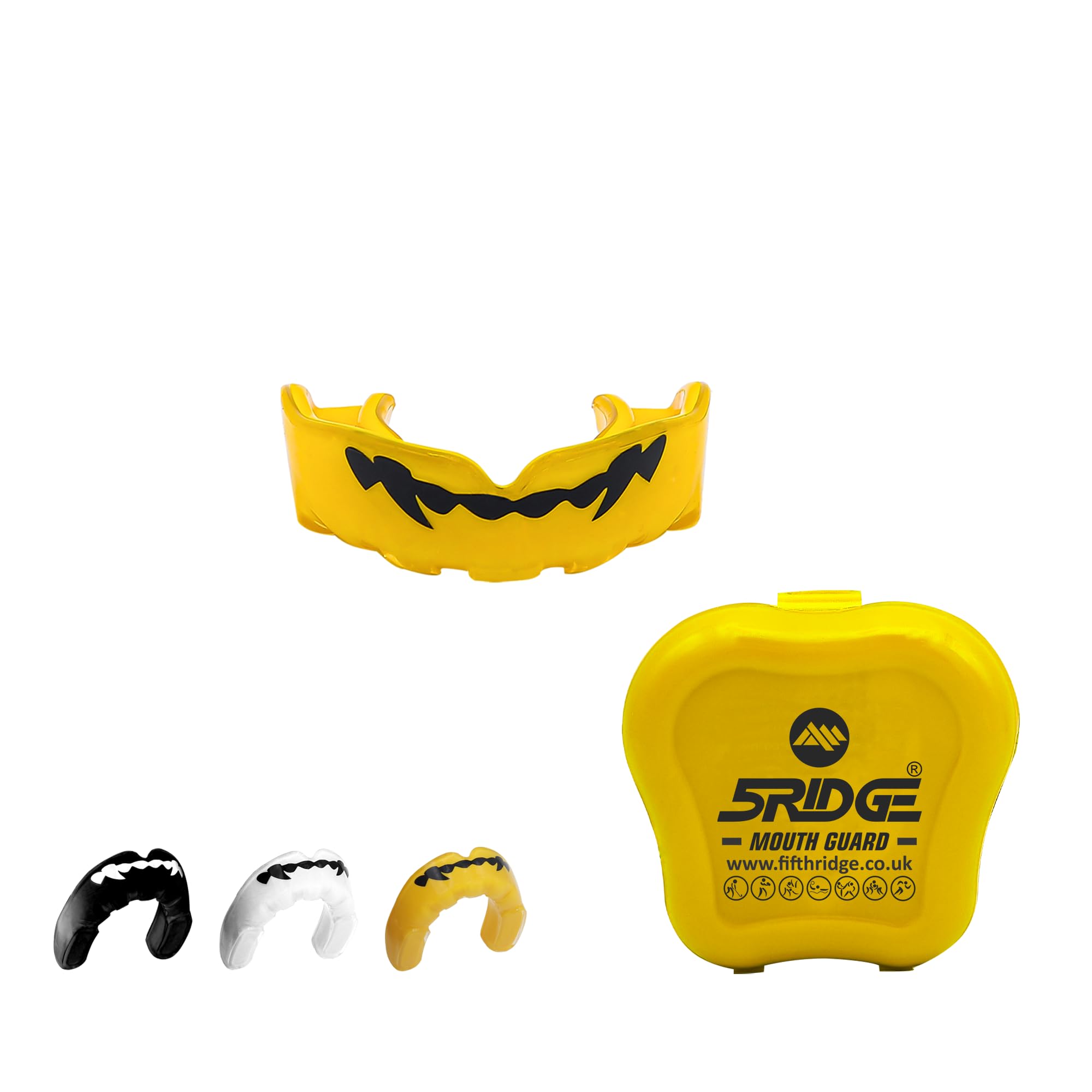 Mouthguard Slim Fit, Junior Gum Shield with Case for Youth Adult for School Combat Sports, MMA, Rugby, Judo, Karate, Hockey, Soccer, MMA Boxing, Martial Arts, Basketball (Yellow, Junior)