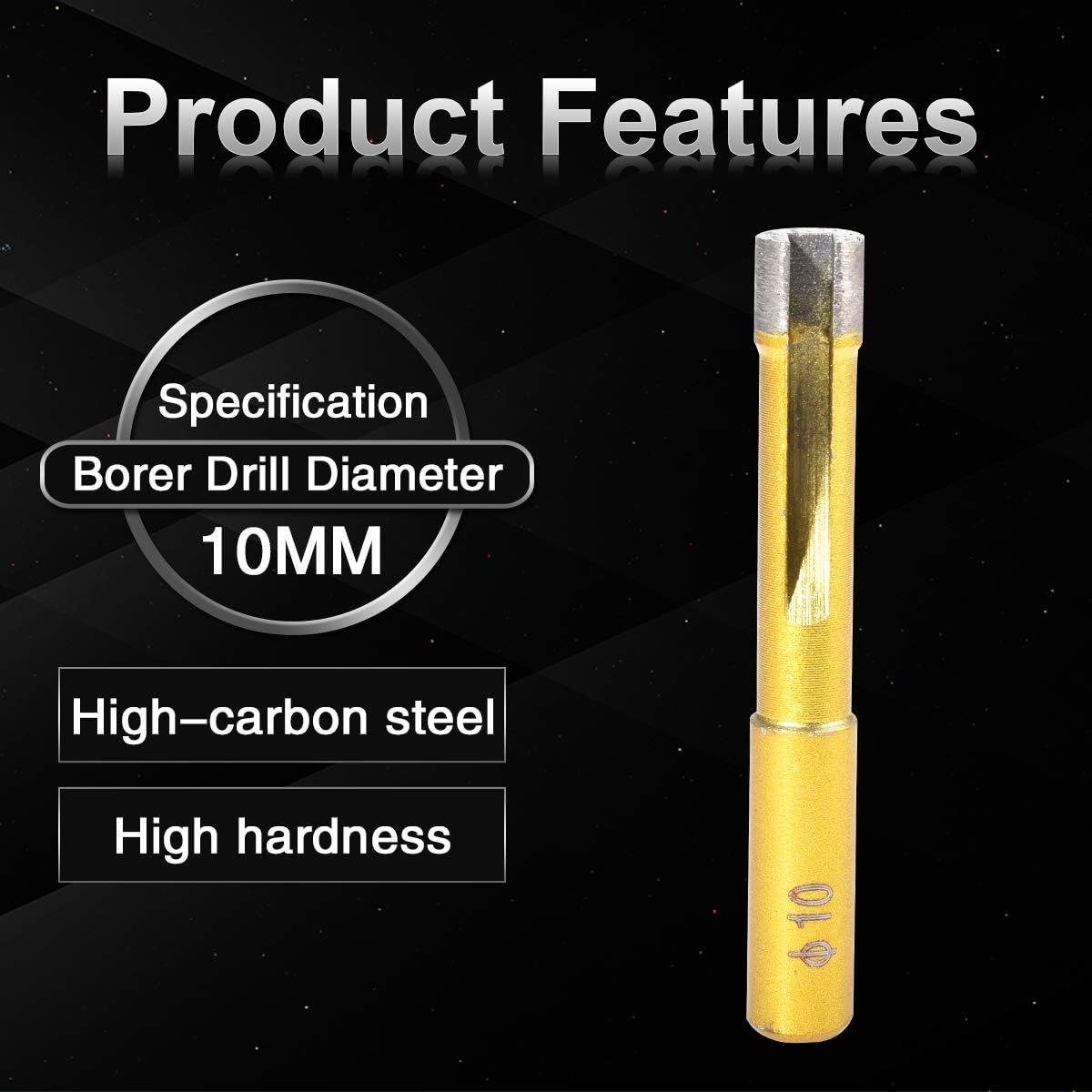 KATUR 10mm Dia Diamond Hole Saw Diamond Core Drill Bit, Masonry Hole Saw Porcelain Tile Hole Cutter for Marble Glass, Slate - Image 5