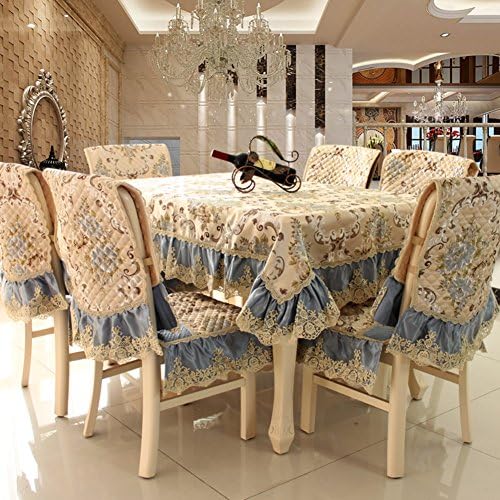 European style Lace Chair cover,Fabric Thicken Household Kitchen Decoration Chair cover 1 pc-A