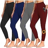Diravo 4 Pack Women’s Fleece Lined Leggings, High Waist Thermal Winter Leggings with Tummy Control, Warm Pants for Women
