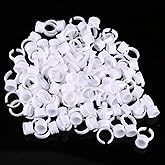 100 Pack Ink Rings Disposable Microblading Pigment Glue Holder Cup Semi Permanent Makeup Eyelash Eyebrow Tattooing Ink Small 