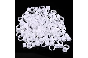 100 Pack Ink Rings Disposable Microblading Pigment Glue Holder Cup Semi Permanent Makeup Eyelash Eyebrow Tattooing Ink Small 