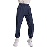 PATPAT Boys Ultra-Soft Quick-Dry Athletic Pants with Pockets & Inner Drawcord, Lightweight Joggers for Sports Training