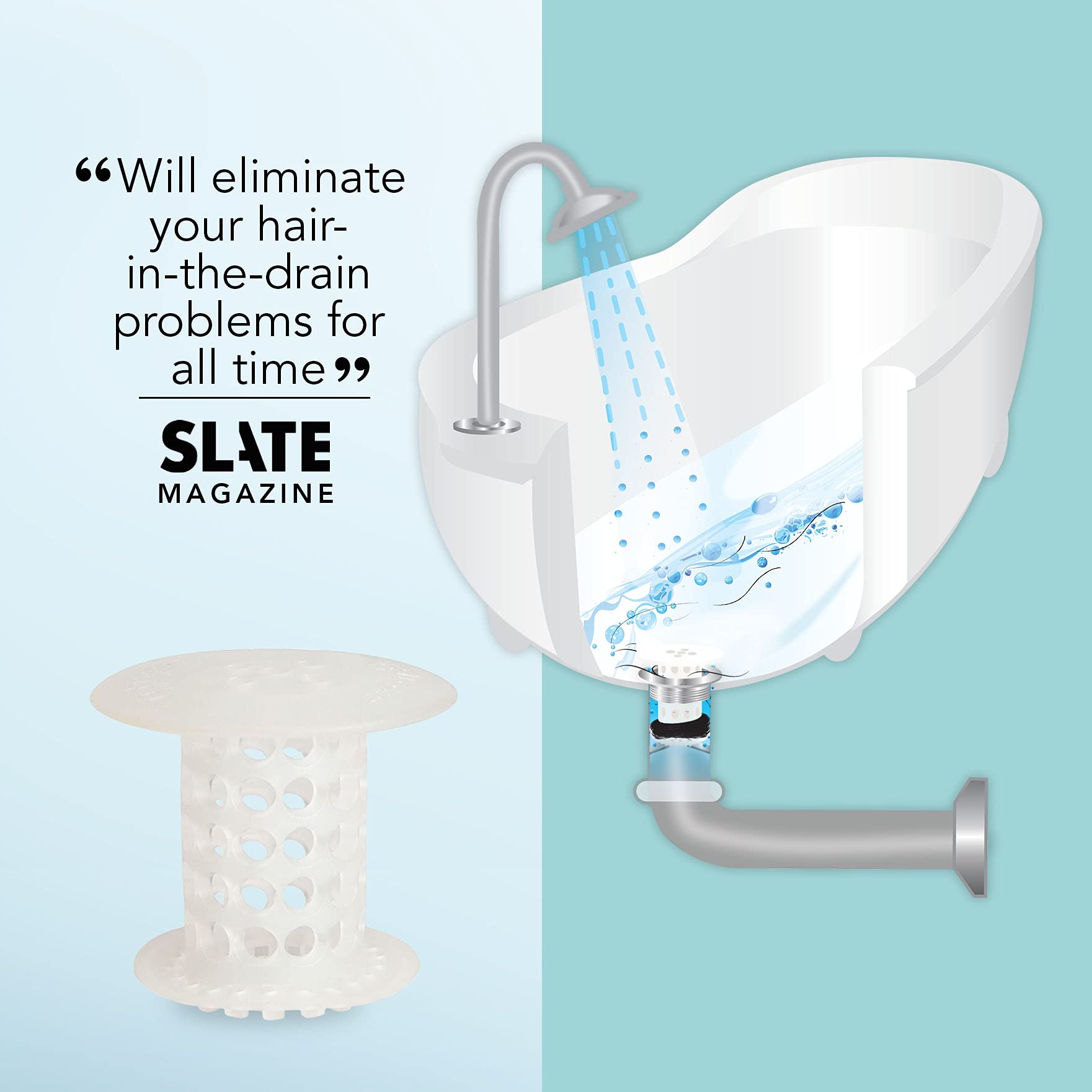 tubshroom革命的な浴槽シャワー排水プロテクターヘアキャッチャー/ Strainer / Snare 2 Pack CPTSCLE2PK