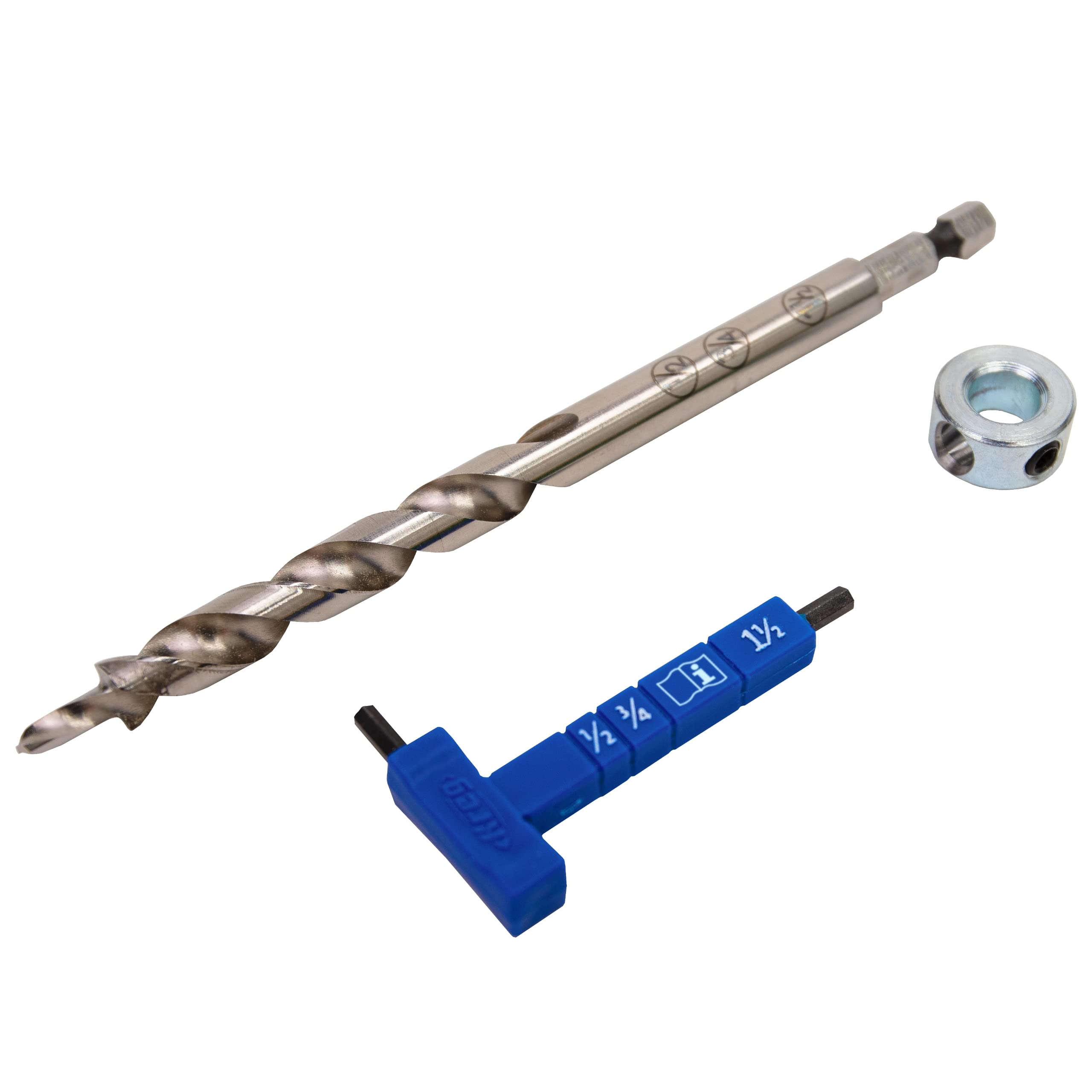 Kreg Easy-Set Pocket-Hole Drill Bit with Stop Collar & Gauge/Hex Wrench, KPHA308