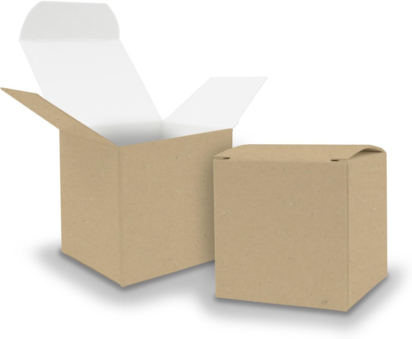 25 x itenga cube box kraft cardboard, 6.5 cm x 6.5 cm, outside brown, inside white, guest gift box for filling, (wedding, advent calendar Christening, Birthday. Gift. Communion.