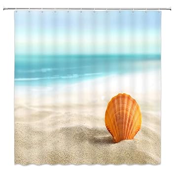 Amazon Com Xzman Beach Shell Shower Curtain Seashell Ocean