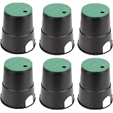 KVMORZE 6Pcs Electrical Splice Box, 6''Underground Electrical Junction Box | 6'' Diameter Sprinkler Valve Boxes for Garden Farm, Inground Electrical Box for Outdoor Electrical Wiring Splices