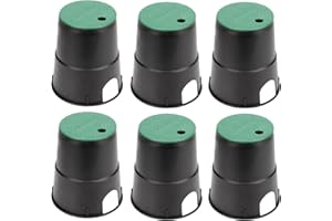 KVMORZE 6 Pcs Black Polypropylene Water Resistant Underground Electrical Junction Boxes, 6'' Diameter, 6 Inch Depth x Width x