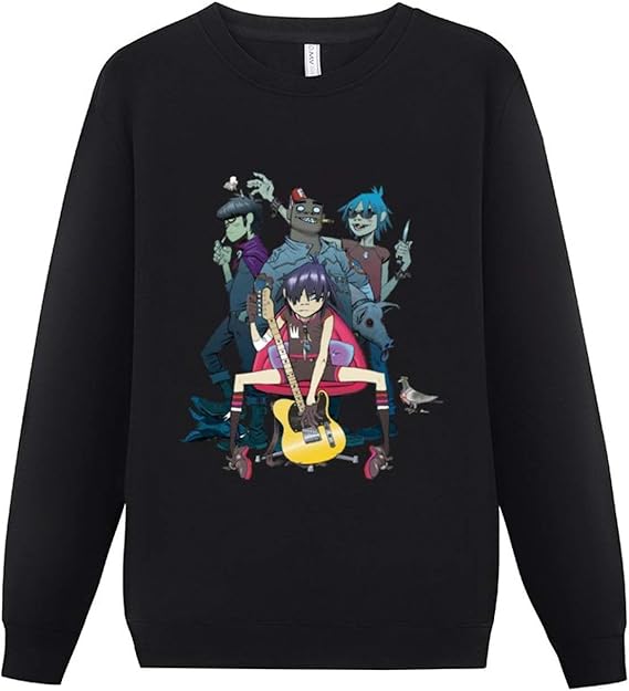 Amazon ゴリラズ Gorillaz パーカー スウェット メンズ スウェットシャツ プルオーバー クルーネック 長袖トップス カットソー カジュアル 裏パイル 柔らか おしゃれ プリント 上着 春秋冬服 トレーナー パーカー 通販