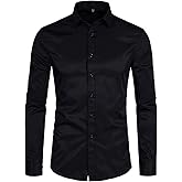 BEILU Stretch Mens Slim Fit Dress Shirts Formal Long Sleeve Button Down Shirts