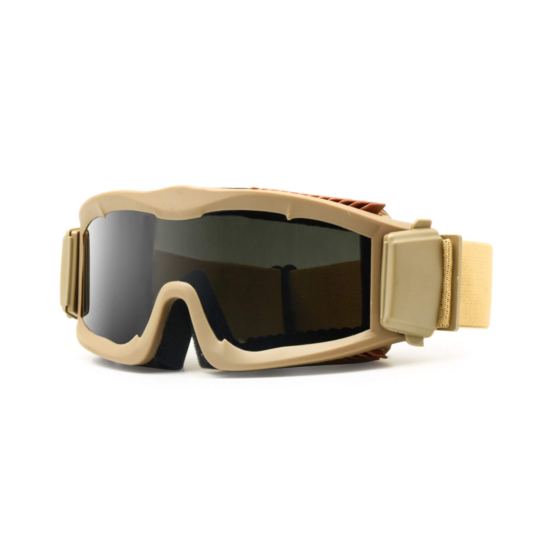 EnzoDate Military Alpha Ballistic Goggles Tactical Army Sunglasses Airsoft CS Paintball Glasses 3 Lens Kit (Tan)